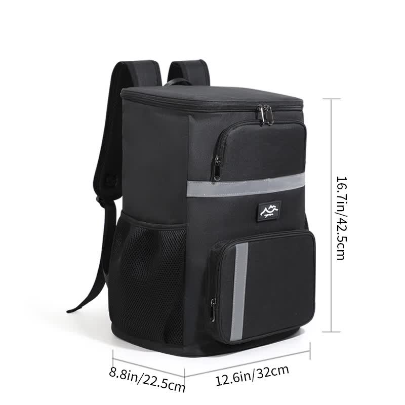 NNEDSZ Insulated Cooler Backpack - Portable Outdoor Picnic and Beverage Bag with Bottle Opener (Black)-0