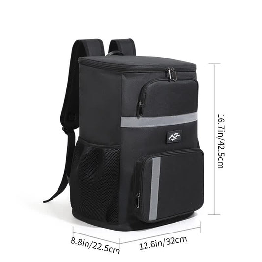 NNEDSZ Insulated Cooler Backpack - Portable Outdoor Picnic and Beverage Bag with Bottle Opener (Black)-0