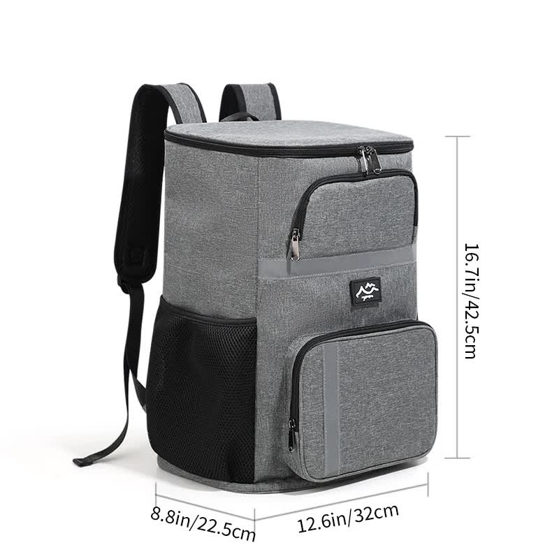NNEDSZ Insulated Cooler Backpack - Portable Outdoor Picnic and Beverage Bag with Bottle Opener (Gray)-0